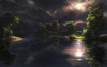 light water clouds landscapes sun trees forest birds artwork lakes felx 1920x1200 wallpaper 